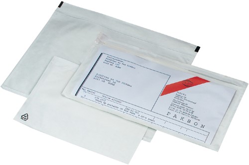 Paklijstenvelop IEZZY zelfklevend onbedrukt 225x122mm 250 stuks