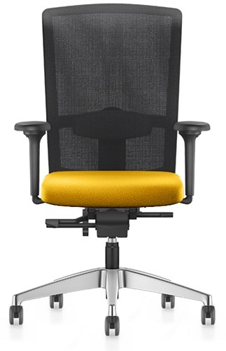 Bureaustoel Se7en Premium LX282 geel met nebespanning in zwart
