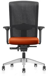 Bureaustoel Se7en Premium LX282 rood-oranje met nebespanning in zwart
