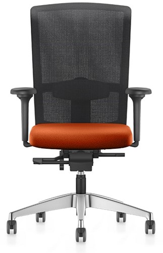 Bureaustoel Se7en Premium LX282 rood-oranje met nebespanning in zwart