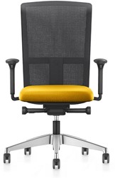 Bureaustoel Se7en Pro LX212 - Geel (Lucia 5811) - Netbespanning zwart - Zitdiepteverstelling en verstelbare lendensteun
