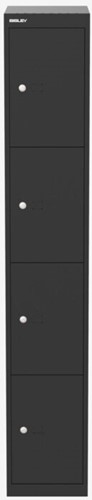 Locker Bisley Basic 4 deuren zwart, diepte 45,7cm