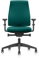 Bureaustoel Se7en Comfort LX111 - Donkerturquoise (Lucia 5824) - Zitdiepteverstelling en verstelbare lendensteun - 4D-armleggers in hoogte, breedte en diepte verstelbaar en zwenkbaar met zachte opdek