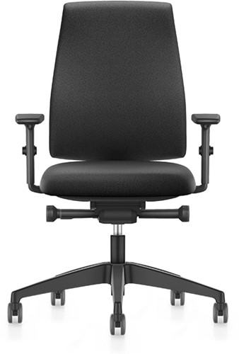 Bureaustoel Se7en Comfort LX111 - Zwart (Lucia 5800) - Zitdiepteverstelling - 2D-armleggers in hoogte en breedte verstelbaar
